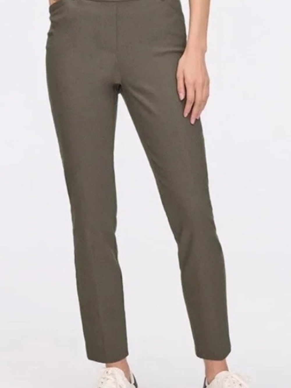 Reitmans The Iconic Pants Olive Green Slim Leg Trousers Size 22 NWOT